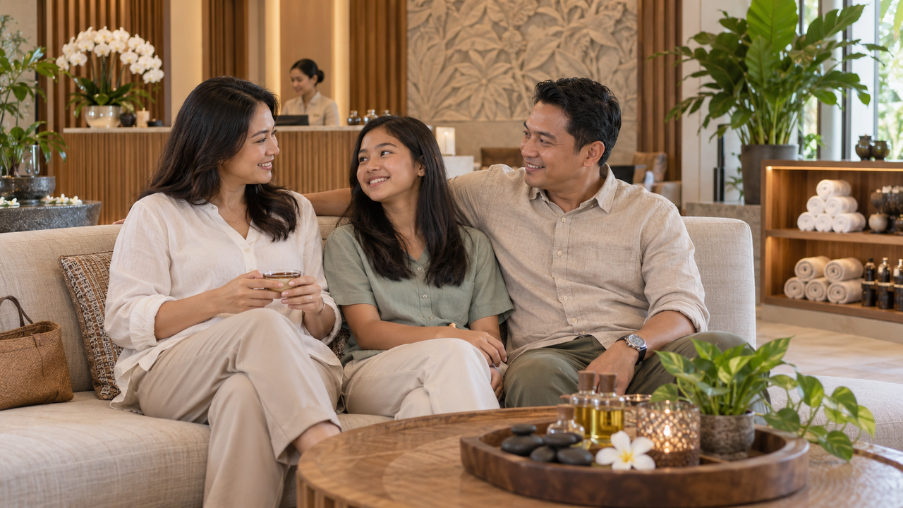 Spa keluarga di Jakarta dengan ruang relaksasi yang bersih dan nyaman