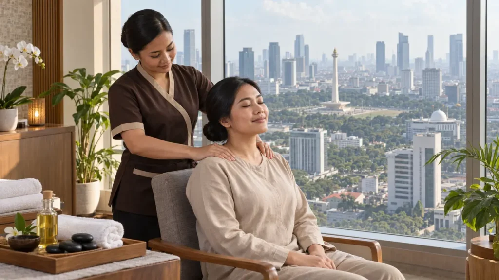 Spa murah di Jakarta dengan pemandangan Monas dan gedung pusat kota